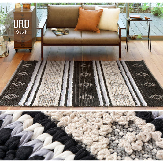 ボリュームある触り心地が気持ちいい！BOHOインテリアに最適なコットンシリーズ『VIAJERO(ビアヘロ)』インド綿の手織りマット ビアヘロ