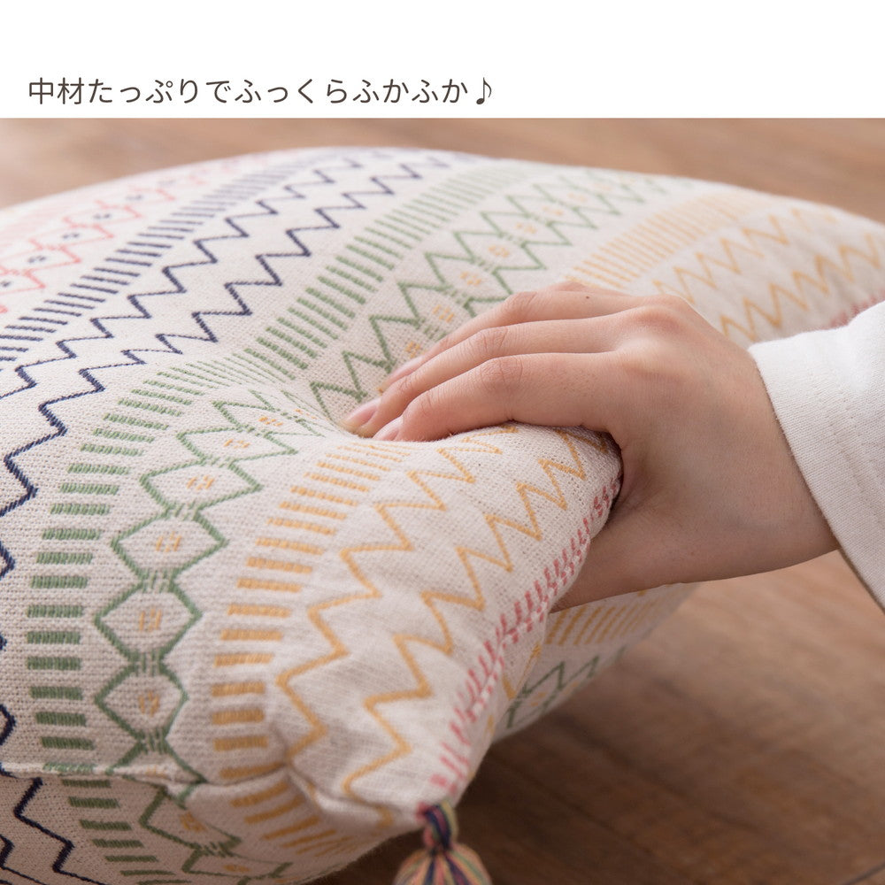 インド綿背当てクッション　ハシーナ