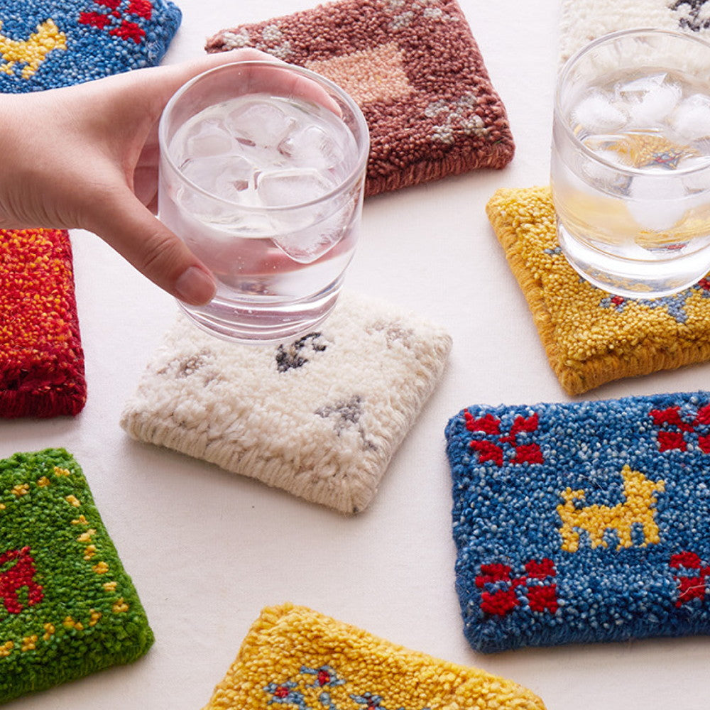 手織りギャッベのミニサイズ ギャッベ コースター