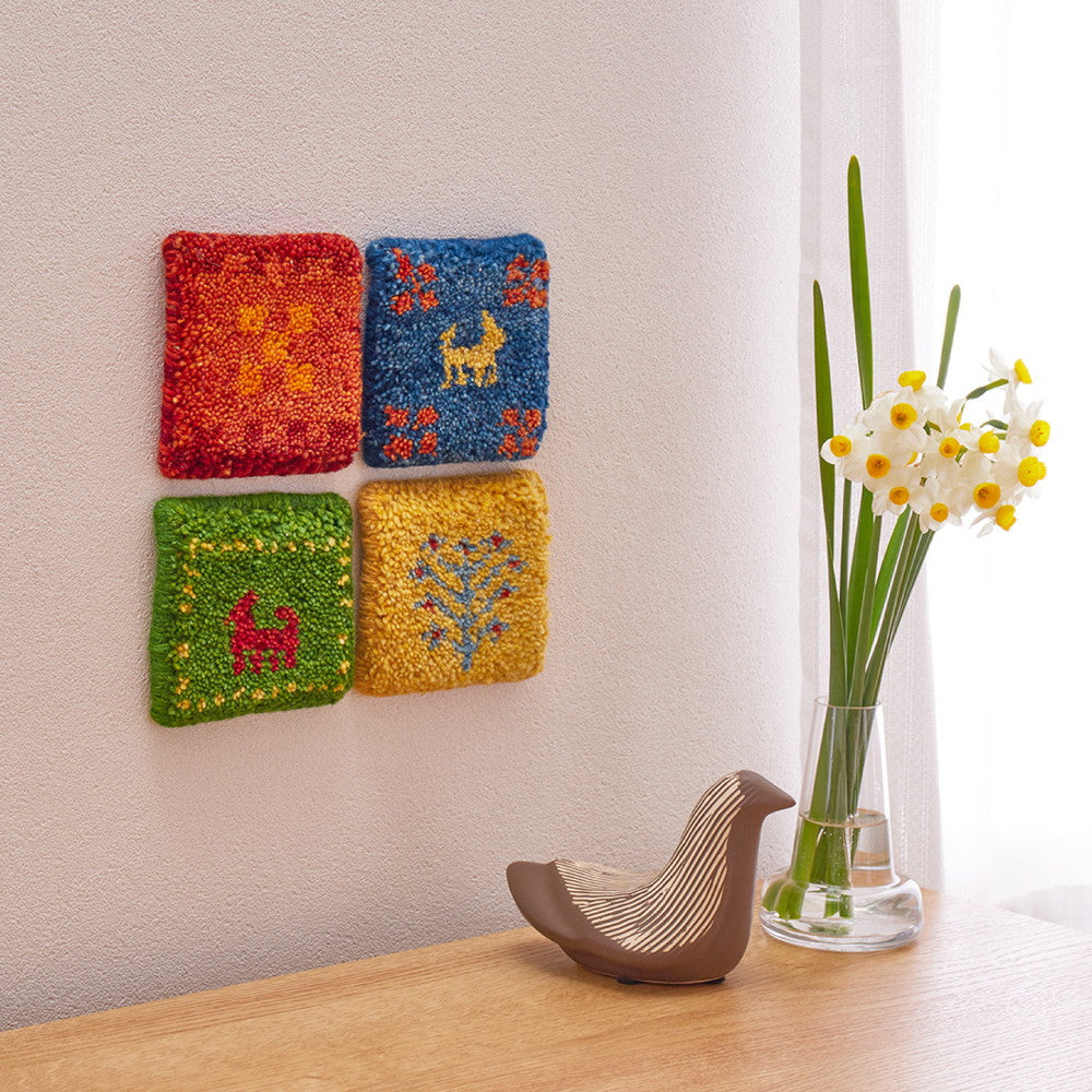 手織りギャッベのミニサイズ ギャッベ コースター