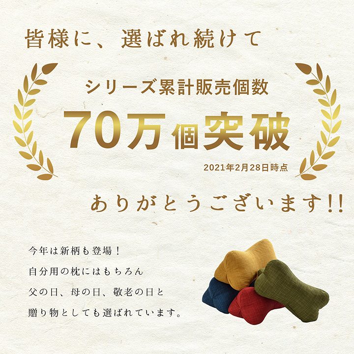 まくらに、足まくらに、腰にあててクッションとして使い方いろいろほね枕 約35×17cm