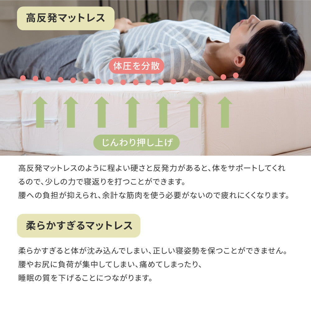 極厚の17cm高反発ウレタン！折り畳み高反発マットレス17㎝ シングル