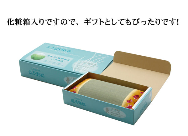 低反発ウレタンチップ入りい草枕「水金魚低反発箱付」約50×30㎝