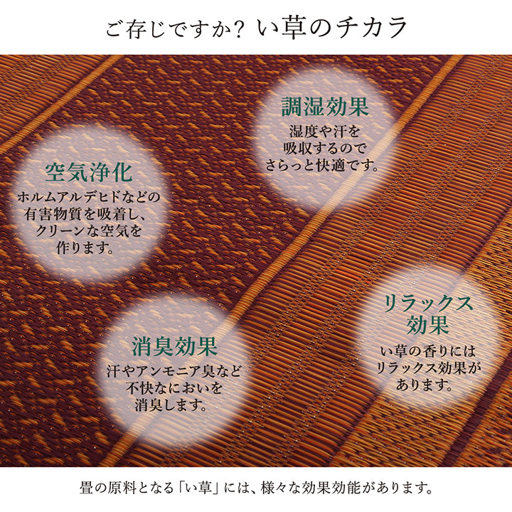 様々な表情の織りが重なったモダンなデザインの日本製い草廊下敷きマット