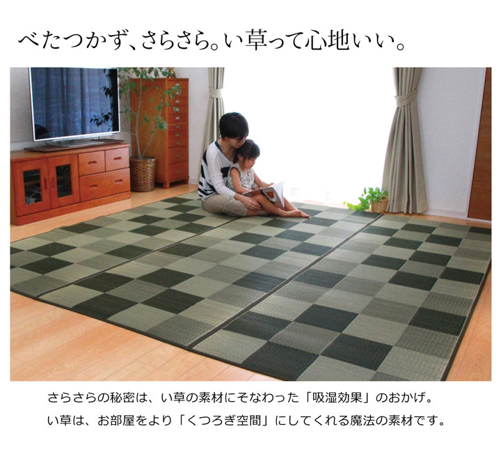 カジュアルモダンに夏をくつろぐ 純国産 草ラグカーペット ブロック