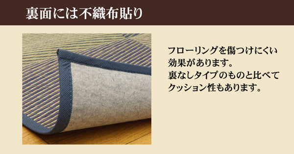 シンプルな市松柄の裏貼りい草花ござカーペット DXパルコ