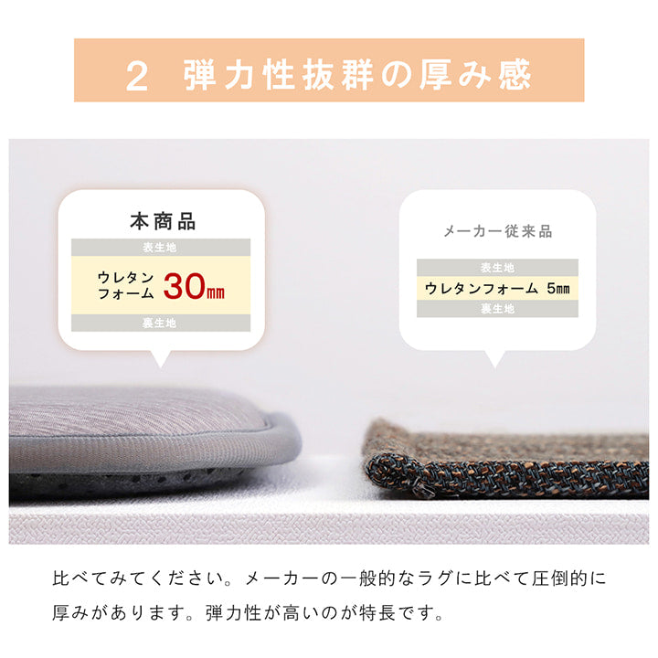 触れるとひんやり感じる接触冷感生地を使用したボリュームラグ