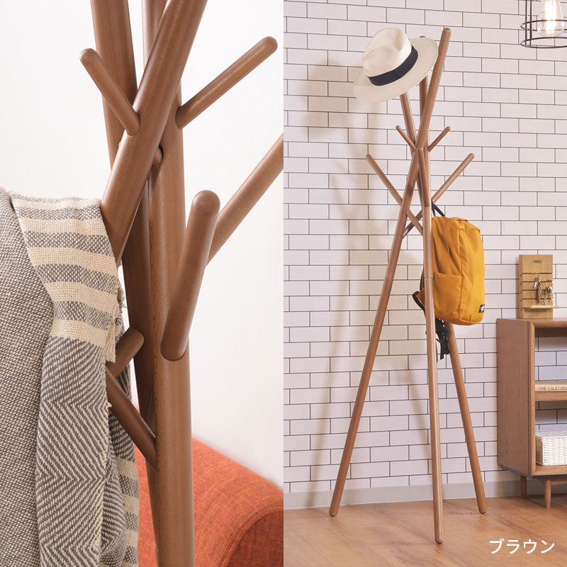 シンメトリーの美しいディテールでシンプルなデザインの空間に馴染む ハンガーラック