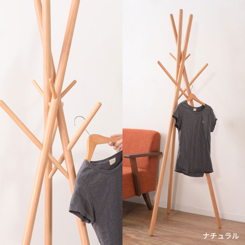 シンメトリーの美しいディテールでシンプルなデザインの空間に馴染む ハンガーラック