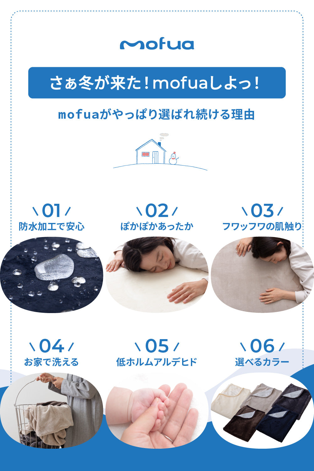 mofua(モフア) プレミアムマイクロファイバー あったか防水シーツ ベビーサイズ
