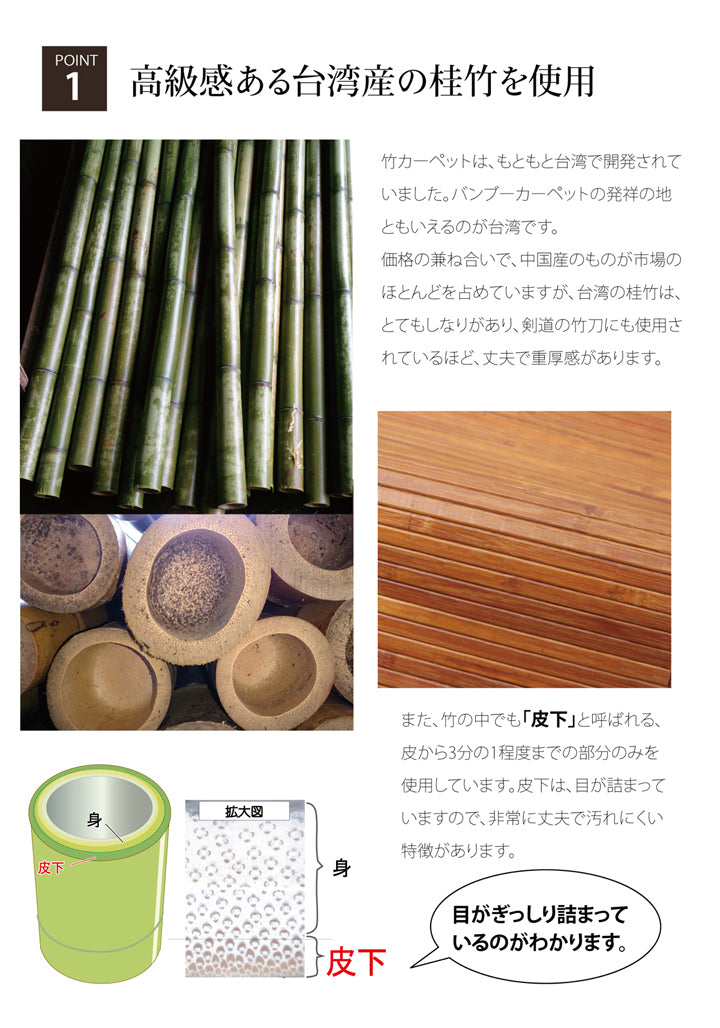 竹の風合いが味わい深い竹インテリアマット 竹王