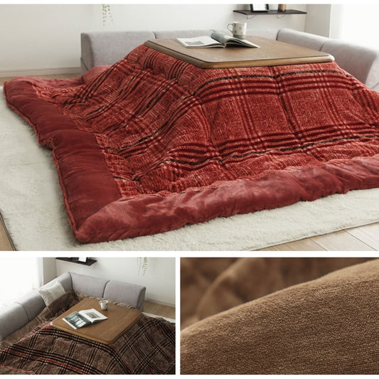 チェック柄でシンプルで使いやすいデザインのローソファー対応こたつ掛け布団