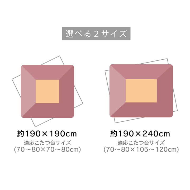 かわいいネコ柄デザインのこたつ薄掛け布団