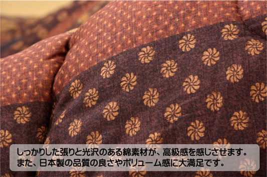 国産プリントの高級品質こたつ掛け布団・敷き布団セット 万葉