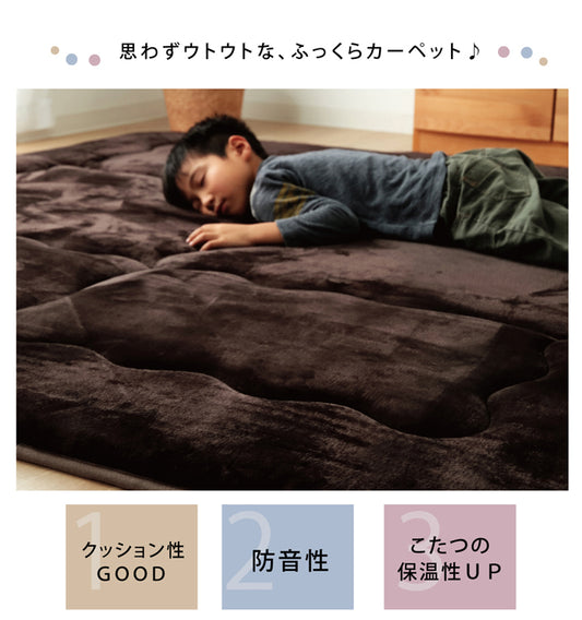 クッションいらずのふっくら感！ ボリューム（防音）タイプの敷きカーペット ルイーダ