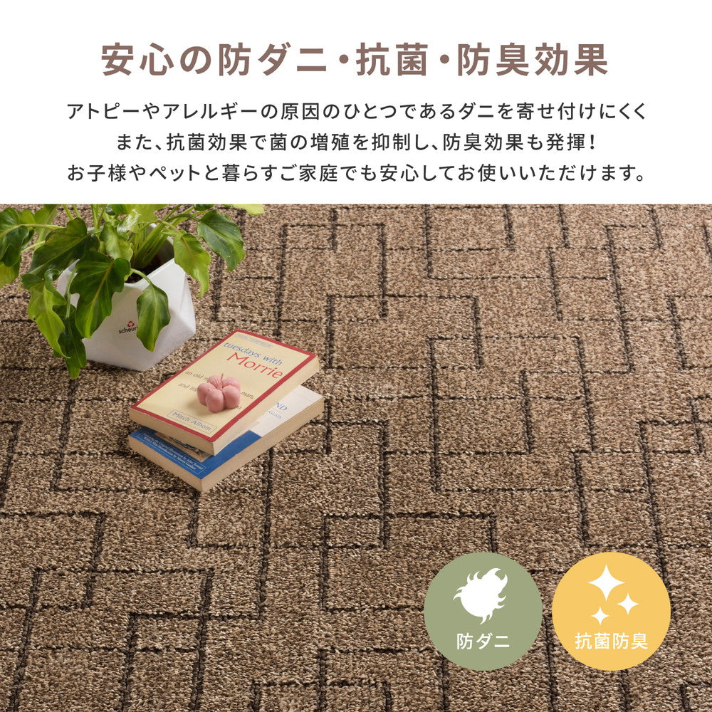高級感のあるディープカラーの幾何学デザインでホテル仕様の国産高機能カーペット ウォール
