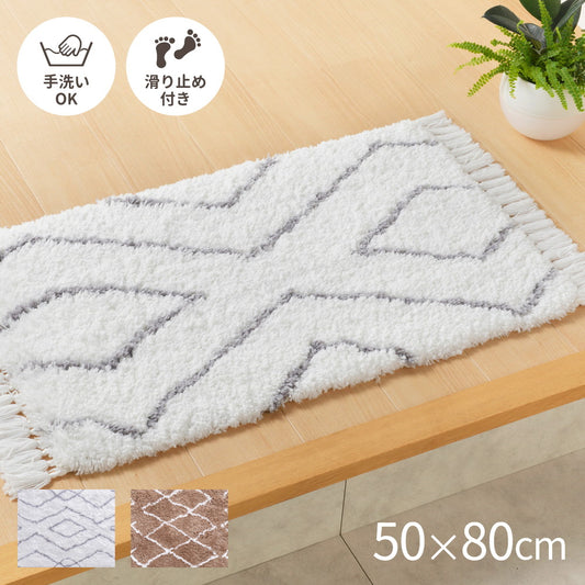 モフモフ感が気持ちいい約25ミリのロングシャギーパイル！ベニワレン風 シャギーマット ノア