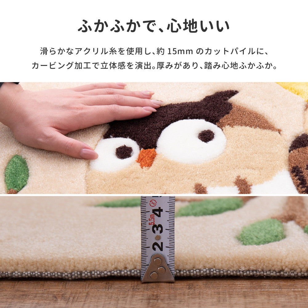 福を呼び込むと言われ、玄関に置くのが理想とされるフクロウ玄関マット グーフォ