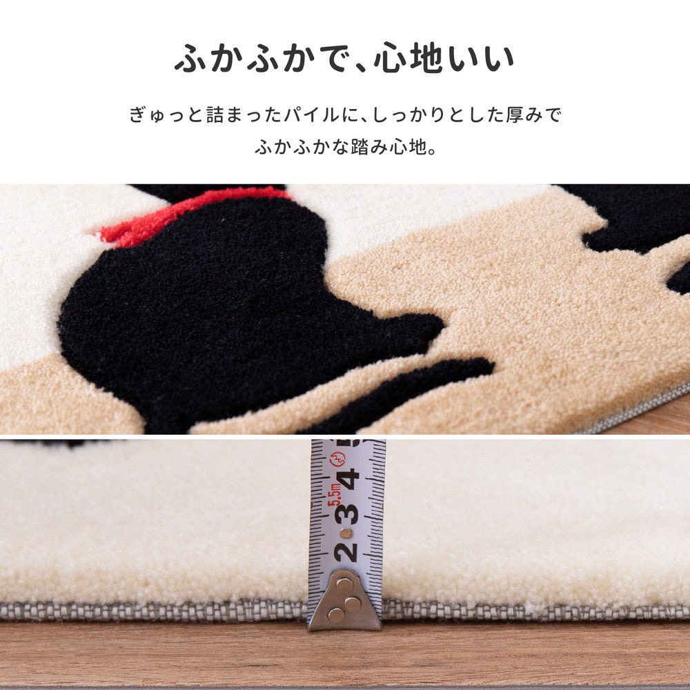 可愛い二匹の黒猫が玄関でお出迎え立体感のあるネコ柄玄関マット キャット
