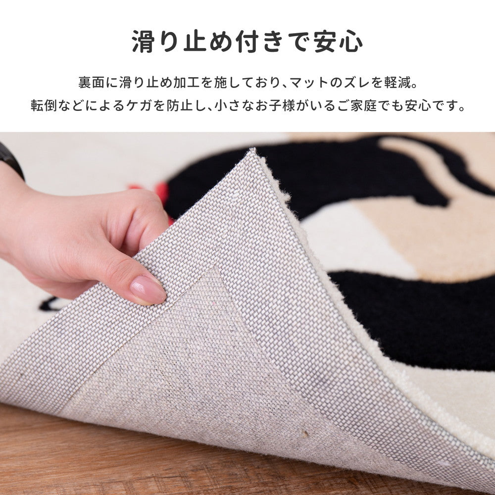可愛い二匹の黒猫が玄関でお出迎え立体感のあるネコ柄玄関マット キャット