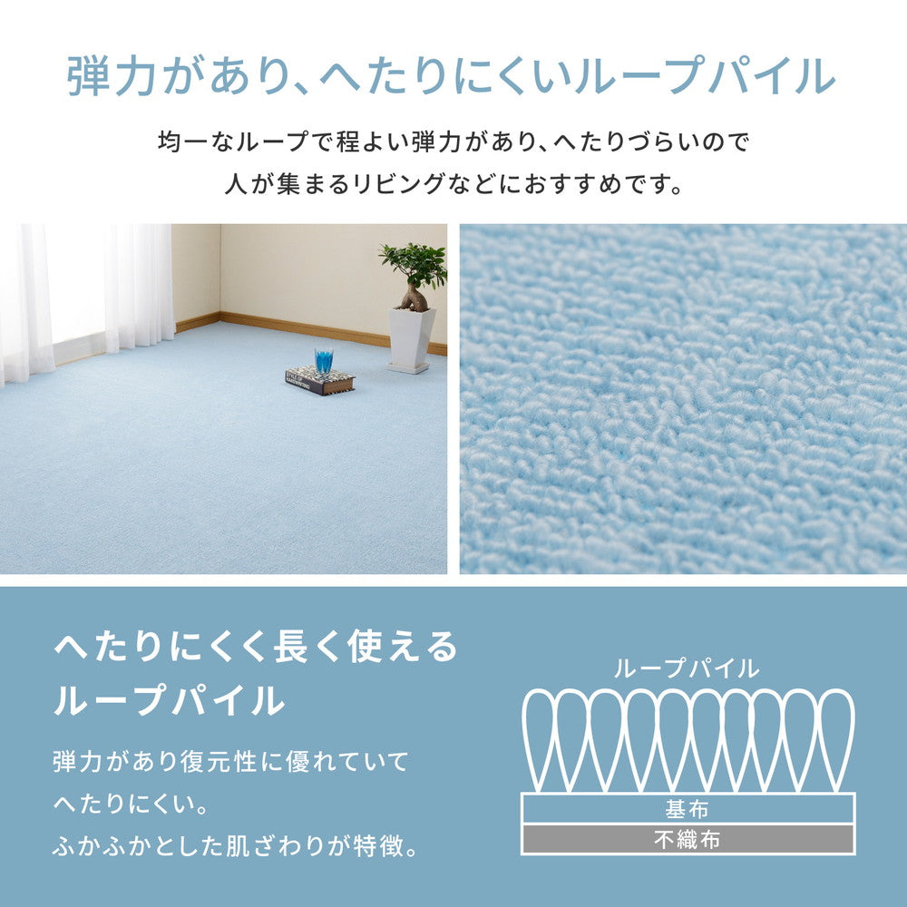 ペットなどの臭いも気にならない防臭・抗菌ループパイルの平織カーペット ミーテ