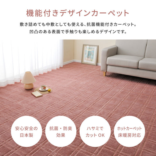 敷き詰めても中敷でもつかえる抗菌機能付き！抗菌・防臭加工の平織カーペット シオン