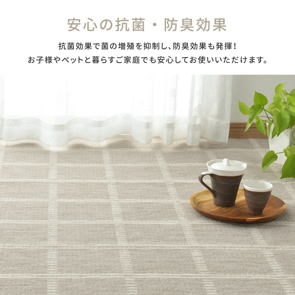 敷き詰めても中敷でもつかえる抗菌機能付き！ペットやお子様のいるご家庭にもおススメ平織カーペット シリウス