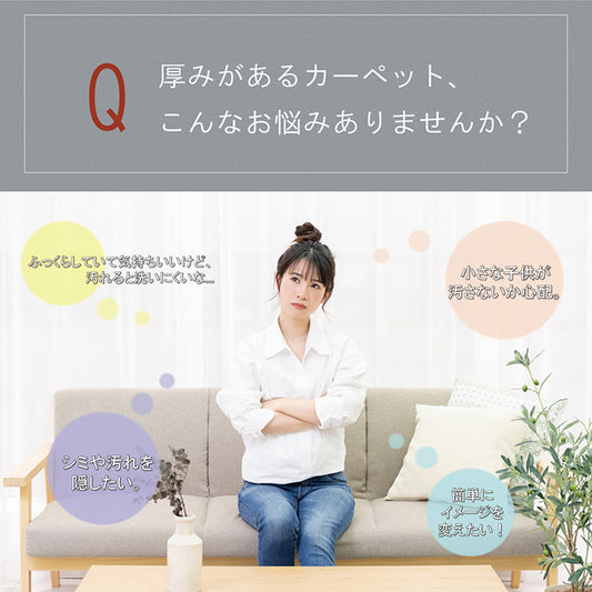 厚みのあるカーペットへの汚れを防ぐ撥水機能付きのカーペットカバー