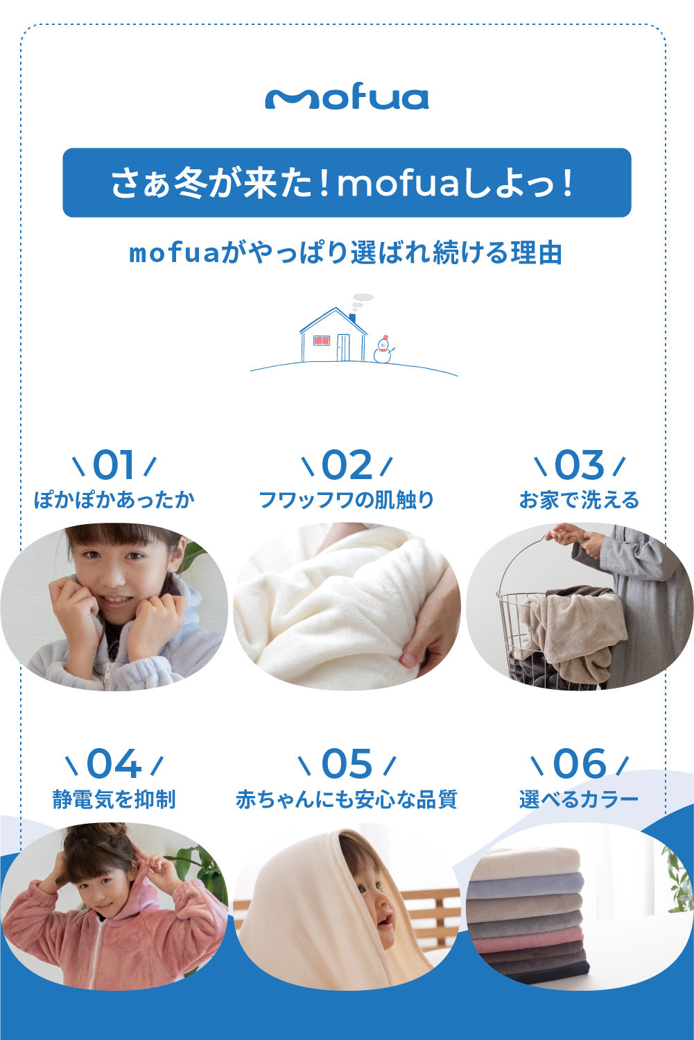mofua プレミアムマイクロファイバー着る毛布 キッズ ジップパーカータイプ 着丈85cm