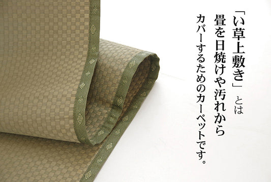熊本県八代産い草使用のい草上敷きカーペット市松織 不知火（しらぬい）  江戸間・本間・三六間・団地間