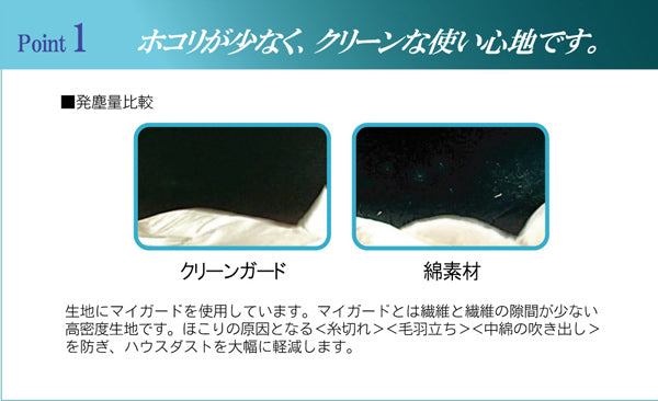 敷き布団カバー シングル 寝具 機能性 羽毛タッチ 『クリーンガード』 アイボリー 約105×215cm