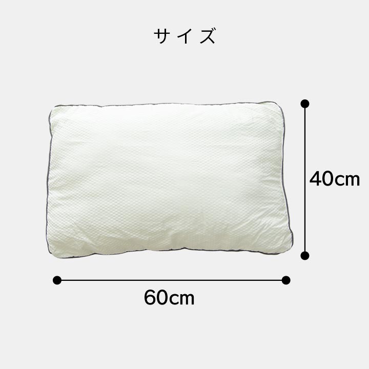 抗菌防臭・防ダニ機能付きで清潔！アレル物質を吸着分解するまくら（カバー付き） 約40×60cm