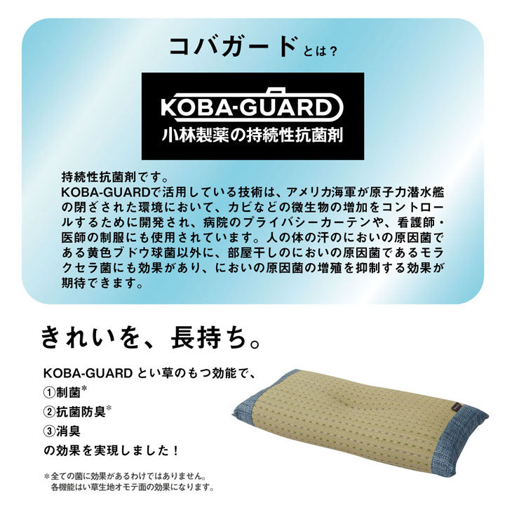 小林製薬の持続性抗菌剤【KOBA-GUARD(コバガード)】を使用したい草枕 くぼみ平枕 約50×30cm