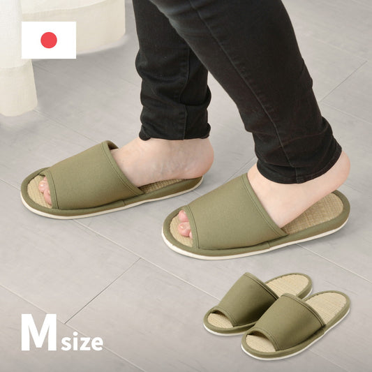 国産い草と倉敷帆布を使用した国産い草スリッパ