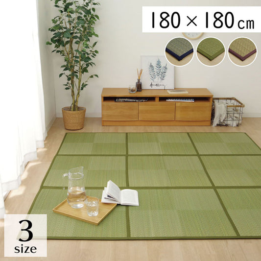 まるで置き畳のようなデザインのい草ラグカーペット