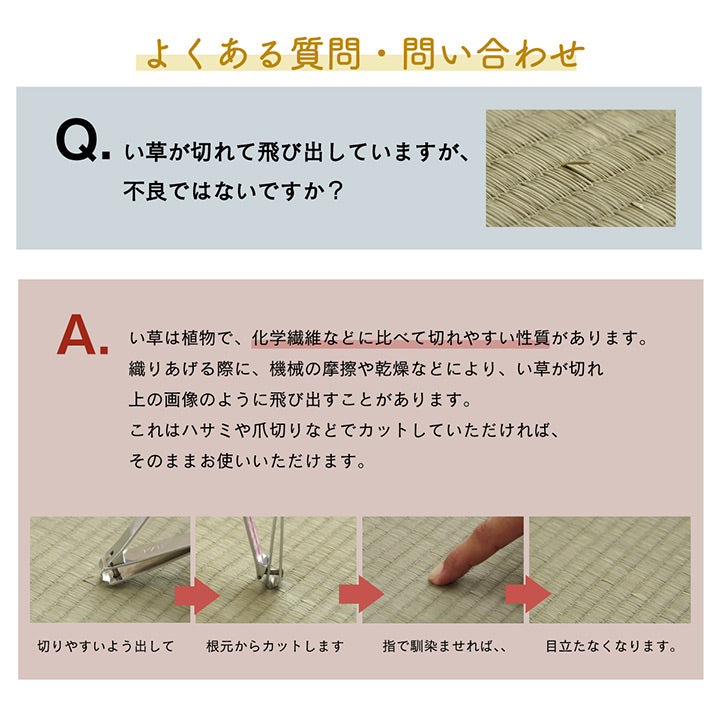 裏に吸着シートが6か所付いたズレ防止に特化したい草ラグ