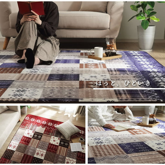 フランネル素材のふわっとやわらかなホットカーペット対応洗えるラグ　ノーチェ3