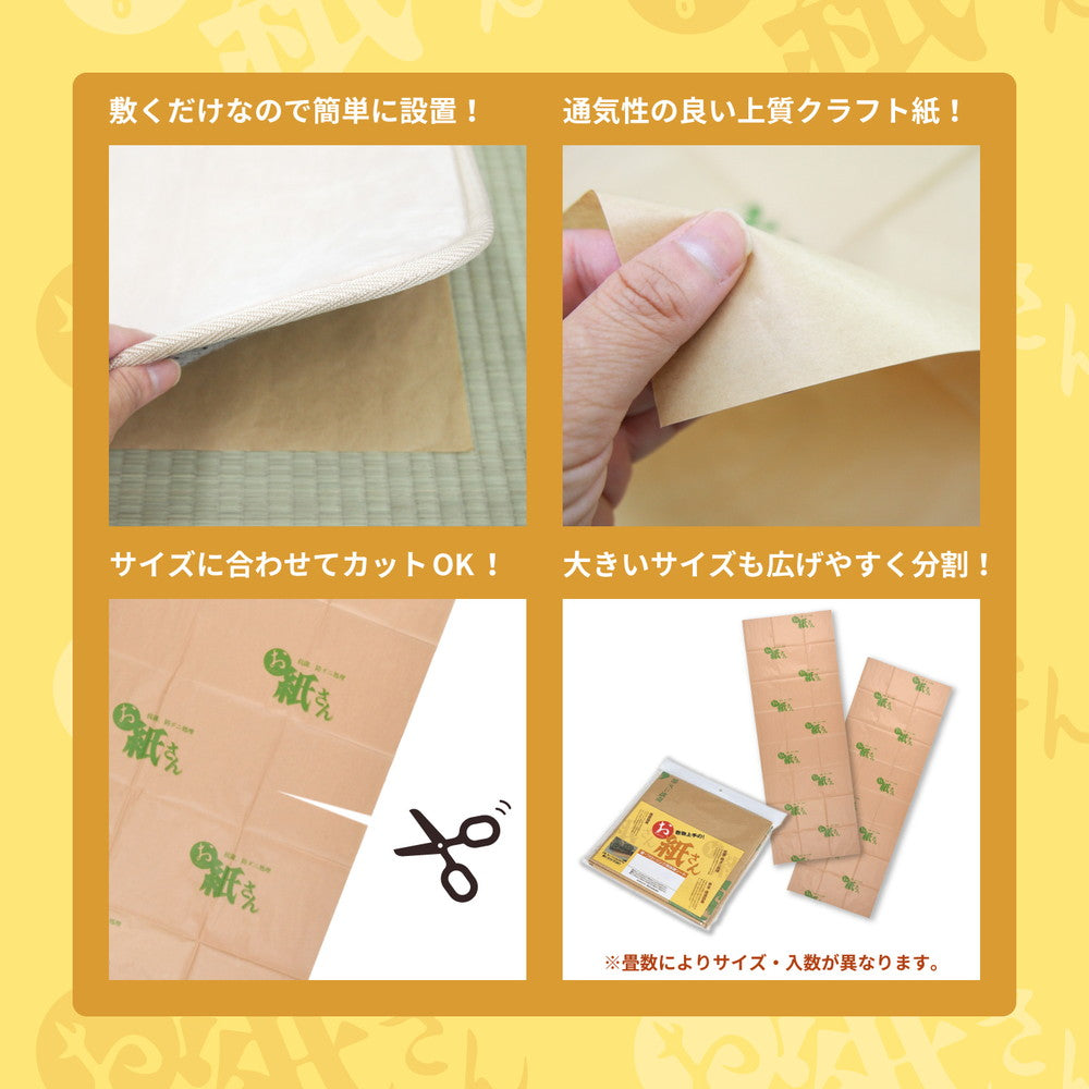 敷物の下に敷くだけ！抗菌効カビ敷物用保護シート　お紙さん