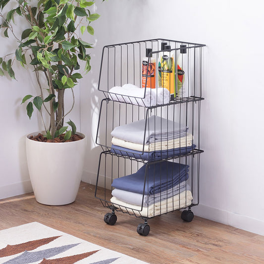 シンプルで使い勝手がいいスタッキングワゴン3D（3段タイプ）