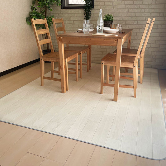 汚れても拭き取るだけでキレイ！はっ水＆抗菌加工防炎ダイニングラグ Utan - ユータン ホワイト