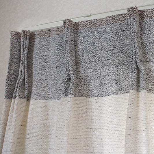 コットンミックスのふんわり天然素材を使用した非遮光カーテン Linnes - リネス ベージュ