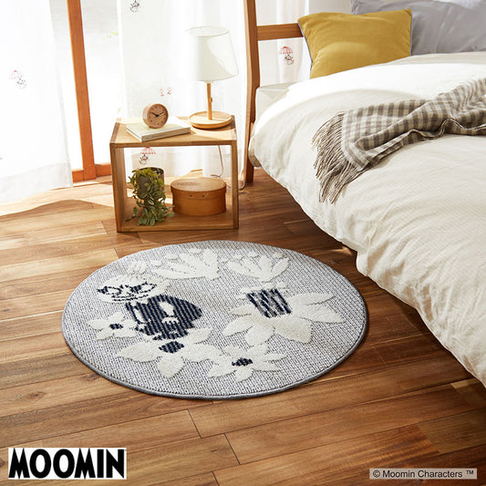 【MOOMIN ムーミン】小花に囲まれて遊んでいるちびのミイの円形ラグ M KOBANA RUG - M コバナラグ ミー