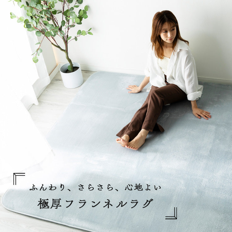 極厚25mm 抗菌防臭・防ダニ ホットカーペットカバー フランネルラグマット