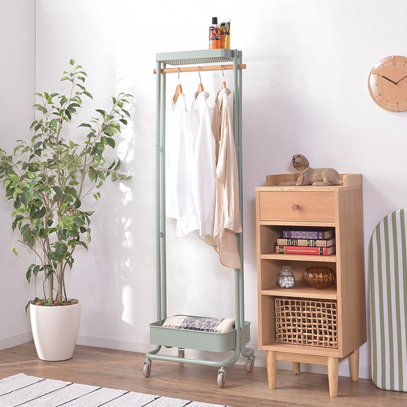 北欧ナチュラルな収納家具くすみカラーがおしゃれなハンガーワゴン