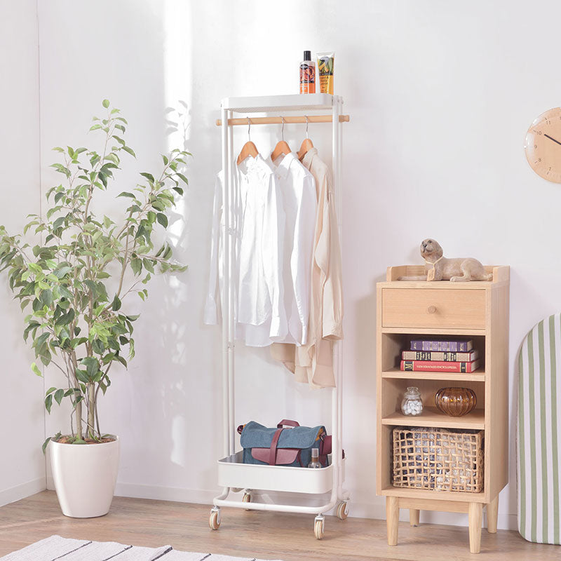 北欧ナチュラルな収納家具くすみカラーがおしゃれなハンガーワゴン