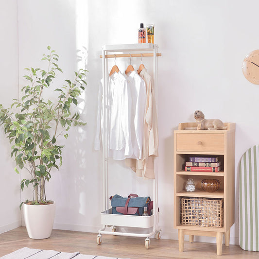 北欧ナチュラルな収納家具くすみカラーがおしゃれなハンガーワゴン