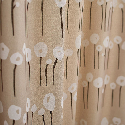 北欧カーテンシリーズ 一つ一つ形が異なる愛らしい植物のボーダーデザインの3級遮光カーテン HATSUNAGI - ハツナギ