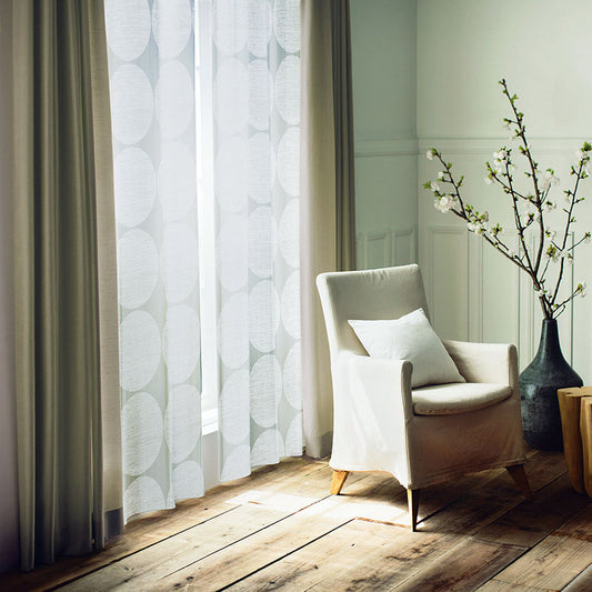 北欧カーテンシリーズ シンプルなドット柄に軽さのあるテクスチャーをプラスしたボイルレースカーテン PISTE VOILE - ピステボイル