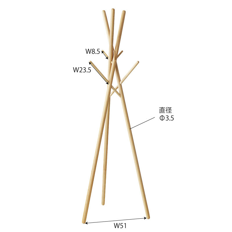 シンメトリーの美しいディテールでシンプルなデザインの空間に馴染む ハンガーラック