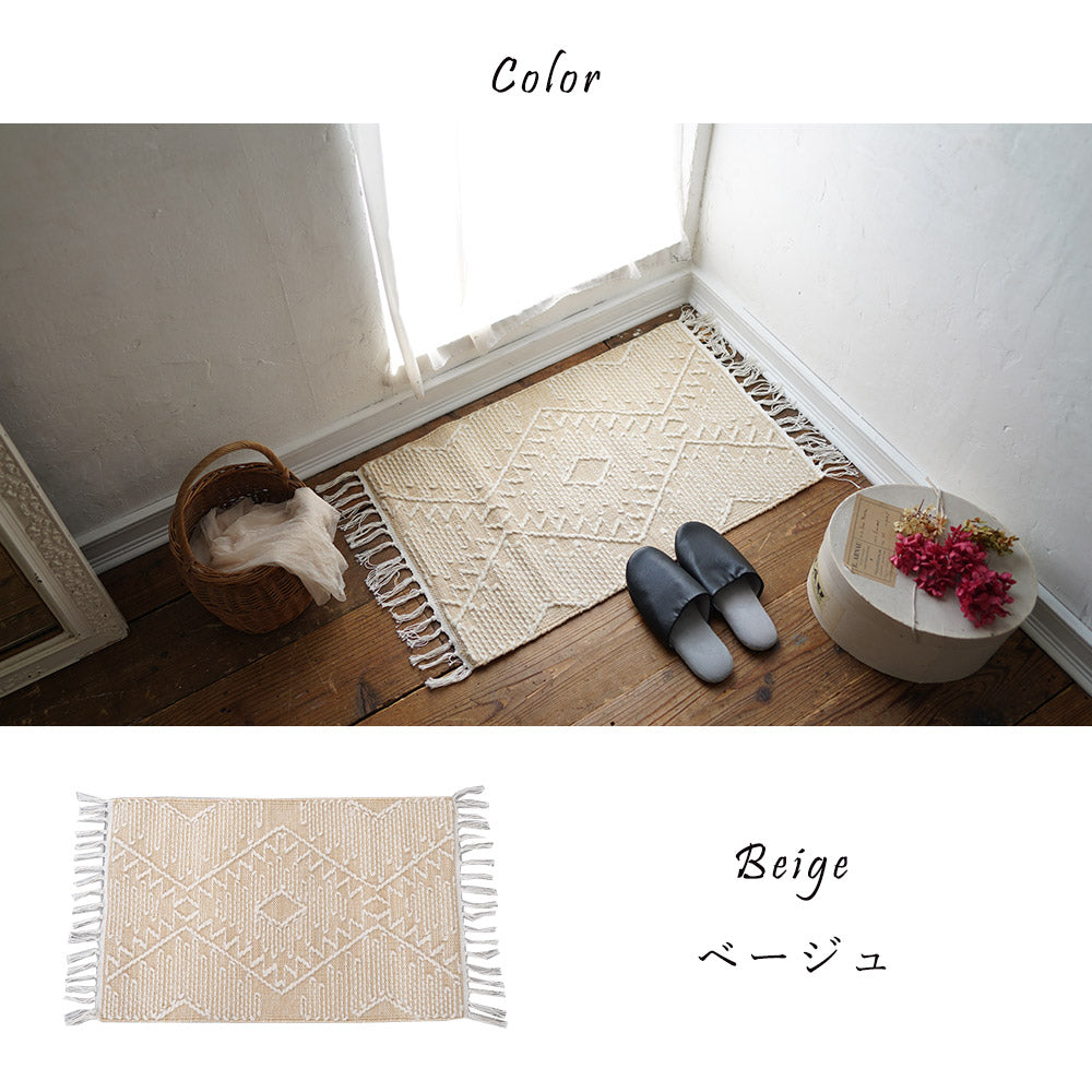 コットン＆ウールネイティブデザイン手織りマット 50×80cm 70×120cm